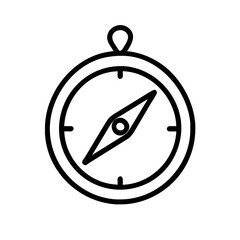 Vector Black and White Compass Icon for Direction or Navigation, Guiding Users with Accurate Orientation and Pathfinding in Digital Interfaces, isolated on a transparent background
