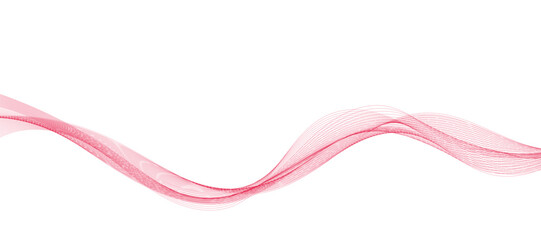 Abstract vector modern background with red wavy lines and particles.
