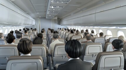 The Airborne Gathering: A Panoramic View of Passengers Enroute