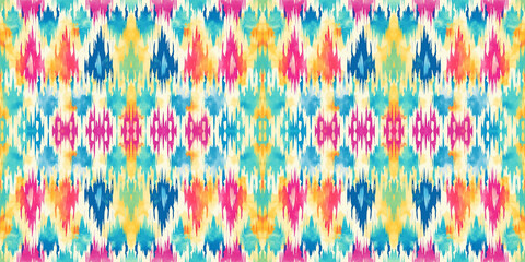 Fototapeta premium Seamless batik pattern,Seamless tribal batik pattern,and Seamless colorful pattern resemble ethnic boho, Aztec,and ikat styles.designed for use in wallpaper,fabric,curtain,carpet,Batik Embroidery