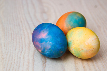 space painted easter eggs, colorful eggs