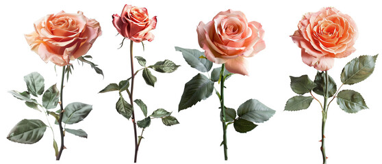 Lifelike Pink Rose - Floral Beauty on Transparent Background