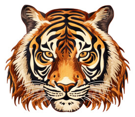 Fototapeta premium PNG Tiger embroidery style wildlife animal mammal