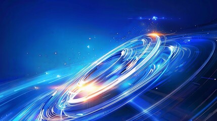 blue background with a gradient of blue and white colors. The background has light swirling lines and a gradient blue color. 