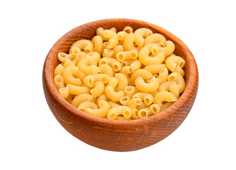 Pasta in wooden bowl