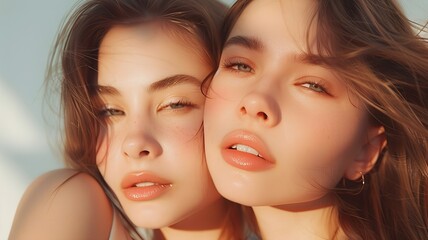 two beautiful girls posing for a magazine