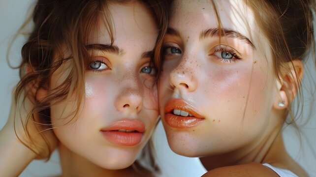 two beautiful girls posing for a magazine