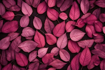 Pink color fallen leaves 