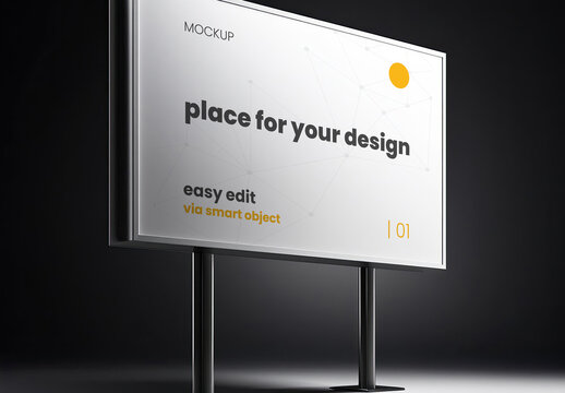 Horizontal billboard isolated Mockup 03 Generative Ai