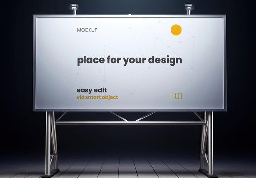 Horizontal billboard isolated Mockup 04 Generative Ai