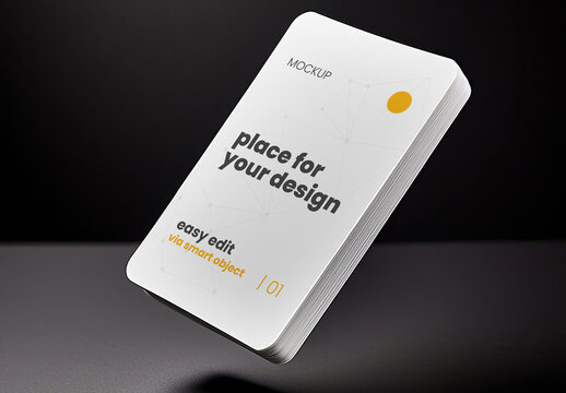 Identity card floating in dark background mockup 01 Generative Ai