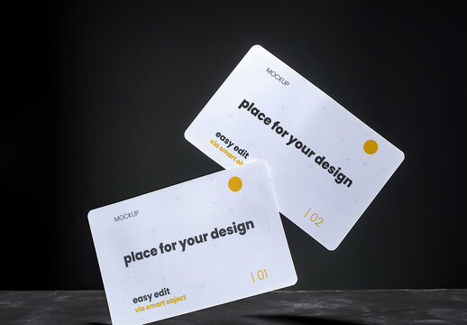 Identity cards floating elegant Mockup 01 Generative Ai