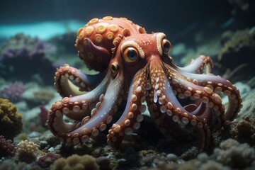 Close up of an Octopus, sea creature photography