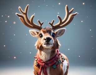 Christmas Reindeer 3D Cartoon character illustration