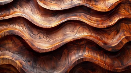 Wood surface with brown wavy lines and shades in nature textured background
