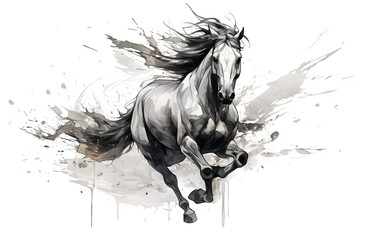 Obraz premium horse on white