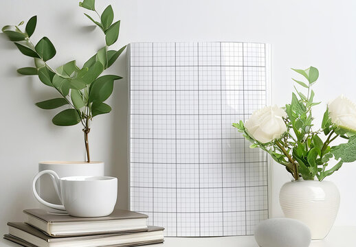 Magazine stand cover mockup Generative Ai