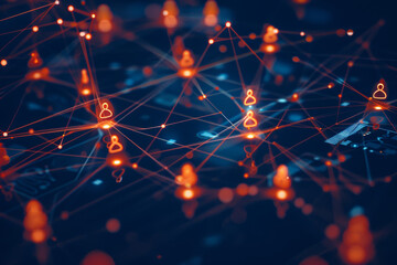 A computer generated image of a network of people