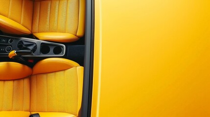 The interior of a car. 