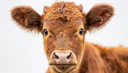 Close Up of a Brown Cow Looking at the Camera