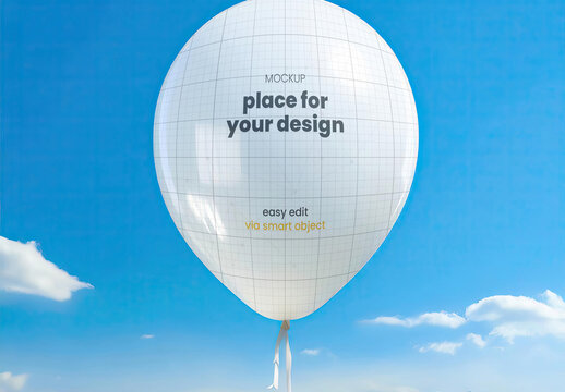 Plastic balloon floating mockup 03 Generative Ai