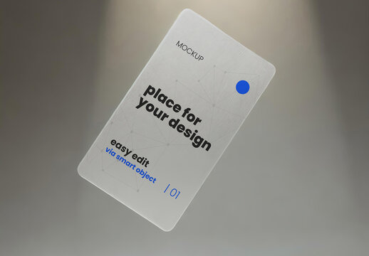 Plastic card floating spot illuminated Mockup 01 Generative Ai