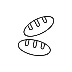 Bread icon design with white background stock illustration