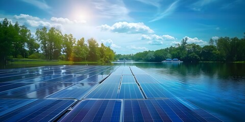 Asian engineer designs floating solar power plant for sustainable energy. Concept Sustainable Energy, Solar Power, Engineering Innovations, Asian Technology, Floating Solar Power Plant