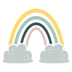 Shape e adesivo em forma de arco-íris. Colorido, decoração, detalhe. Cartaz, banner, carta, flyer, logotipo. Páscoa e Dia dos namorados. Emblema, fundo branco. Desenho colorido.