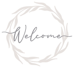 Welcome Artwork | Botanical Artwork | Elegant Welcome Vector Design