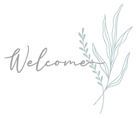 Welcome Artwork | Botanical Artwork | Elegant Welcome Vector Design