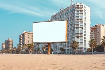 Billboard Advertisement Area with Urban Landscape Backdrop
