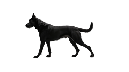 black pointer dog isolated on white
