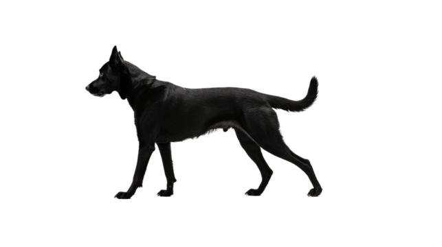 black pointer dog isolated on white