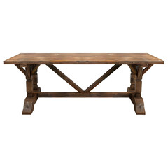 3D Rendering of a Empty Wooden Table on Transparent Background - Ai Generated