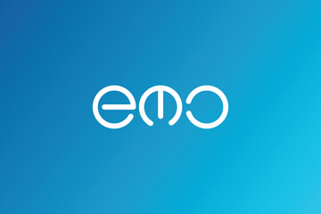 emc minimal letter logo, custom font circular letters