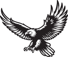 Fototapeta premium Peregrine Falcon soaring silhouette vector line art falcon illustration