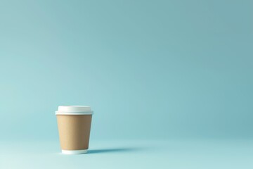 Eco-Friendly Paper Coffee Cup: Light Blue Background
