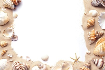 Obraz premium Seashells Scattered on White Sand