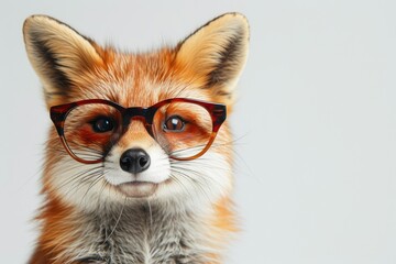 Cheerful Animal in Spectacles, Bright and Clean Composition