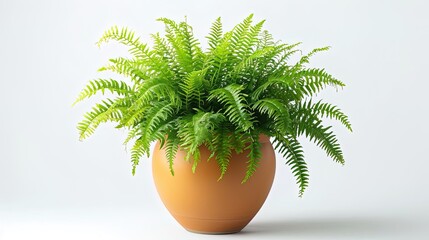 Obraz premium A lush green fern in a stylish orange pot. Perfect for adding a touch of greenery to any room.