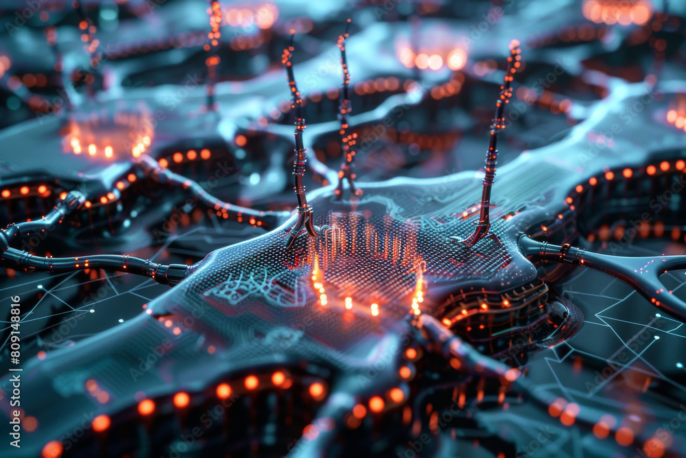Poster a computer generated image of a circuit board