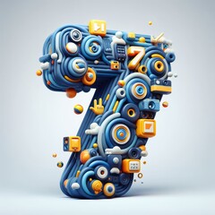 3d mascot 1,2,3,4,5,6,7,8,9, set of digits