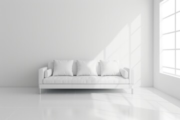 Minimalist White Room with Elegant Sofa