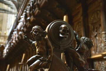 detail of a church in wood Spain Burgos 