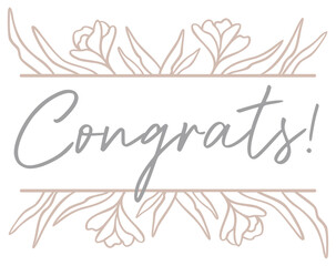 Congratulations Art | Congrats Vector Design | Botanical Split Border