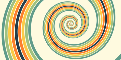 Abstract background of rainbow groovy Wavy Line design in 1970s Hippie Retro style. Vector pattern ready to use for cloth, textile, wrap and other.