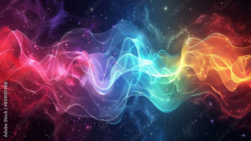 Poster abstract colorful background with lines and waves