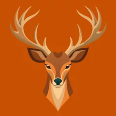 Gordijnen Head of deer vector illustration  © MohammadMonirul