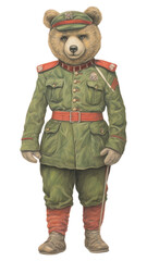 PNG Bear character wearing british soldier costume drawing sketch representation